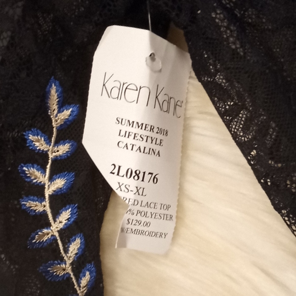 Karen Kane Lace Floral Embroidered  Top - Picture 13 of 14